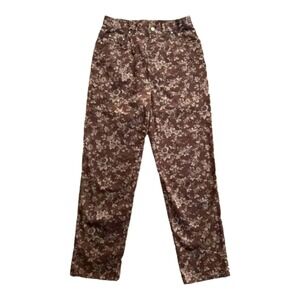 Lauren‎ Ralph Lauren Vintage 90s Rust Reddish Brown Straight Floral Jeans Sz 18W